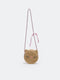 Embroidered Straw Girl Crossbody Bag